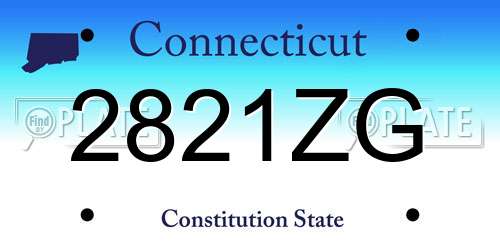2821ZG Connecticut License Plate