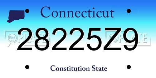 28225Z9 Connecticut License Plate