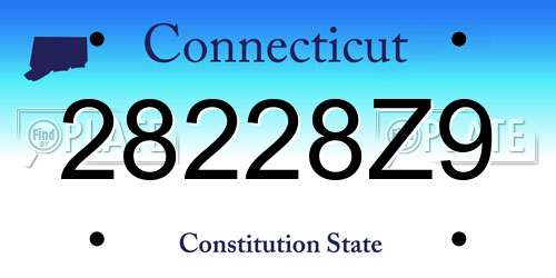 28228Z9 Connecticut License Plate