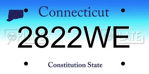 2822WE Connecticut License Plate