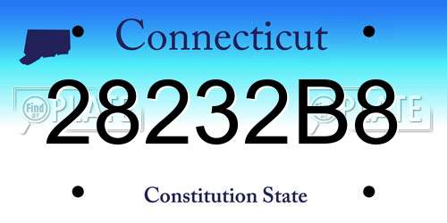28232B8 Connecticut License Plate