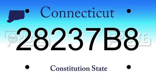 28237B8 Connecticut License Plate