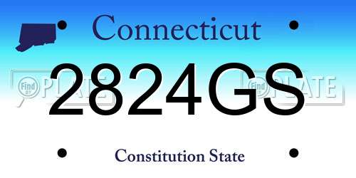 2824GS Connecticut License Plate