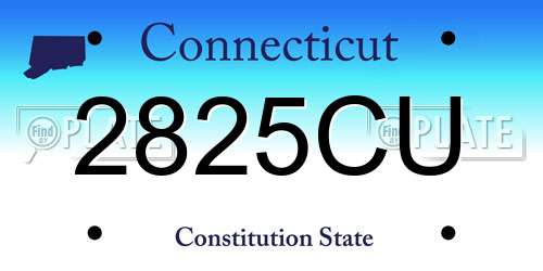 2825CU Connecticut License Plate