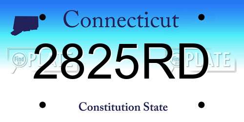 2825RD Connecticut License Plate