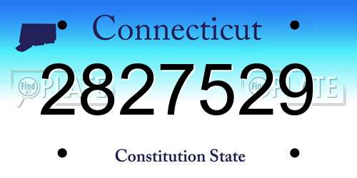 2827529 Connecticut License Plate