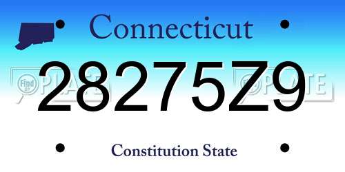 28275Z9 Connecticut License Plate