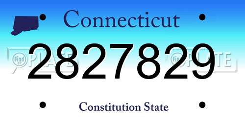 2827829 Connecticut License Plate