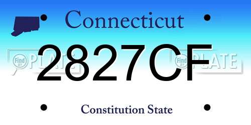 2827CF Connecticut License Plate