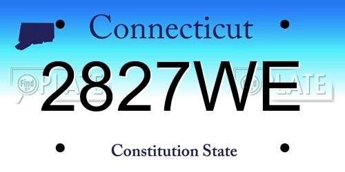 2827WE Connecticut License Plate