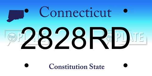 2828RD Connecticut License Plate