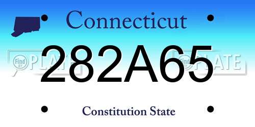 282A65 Connecticut License Plate