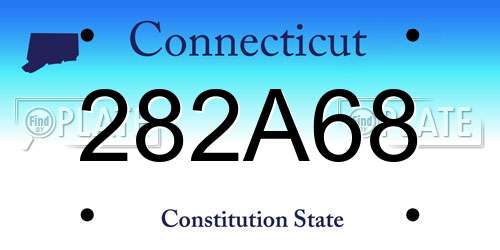 282A68 Connecticut License Plate