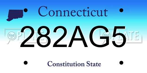 282AG5 Connecticut License Plate
