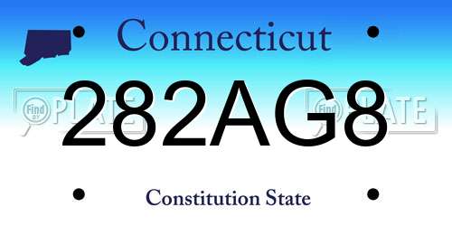 282AG8 Connecticut License Plate