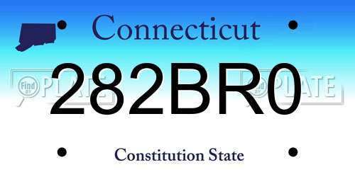 282BR0 Connecticut License Plate