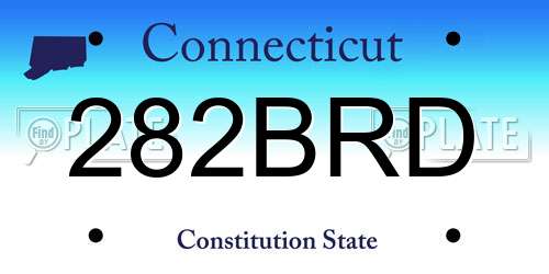 282BRD Connecticut License Plate