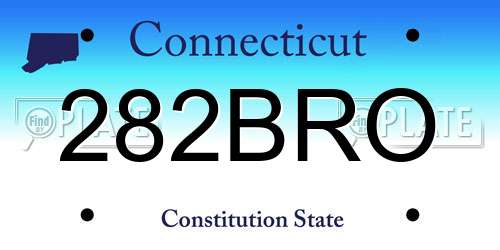 282BRO Connecticut License Plate