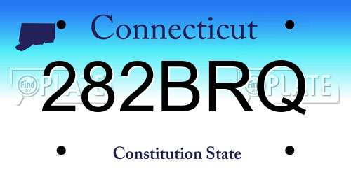 282BRQ Connecticut License Plate