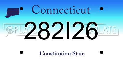282I26 Connecticut License Plate