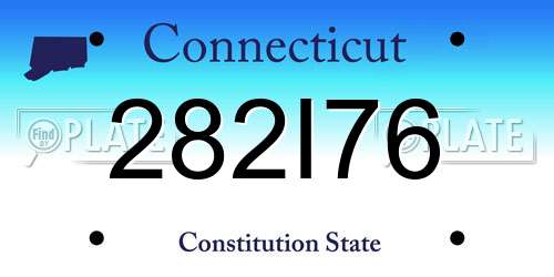 282I76 Connecticut License Plate