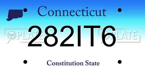 282IT6 Connecticut License Plate