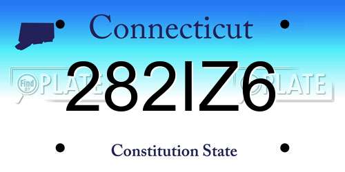282IZ6 Connecticut License Plate