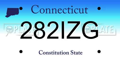 282IZG Connecticut License Plate