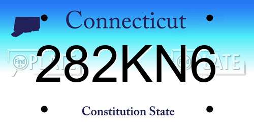 282KN6 Connecticut License Plate