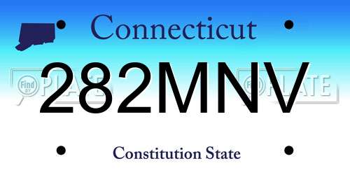 282MNV Connecticut License Plate