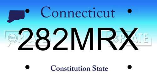 282MRX Connecticut License Plate