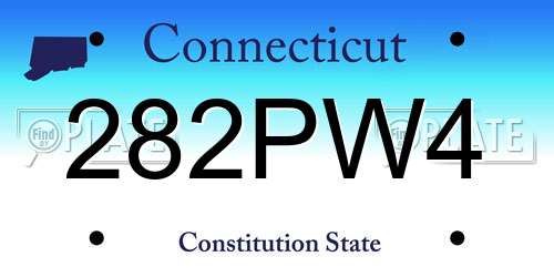 282PW4 Connecticut License Plate
