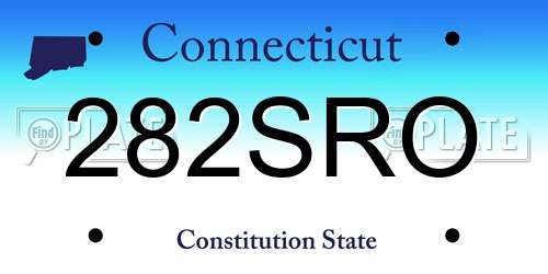 282SRO Connecticut License Plate