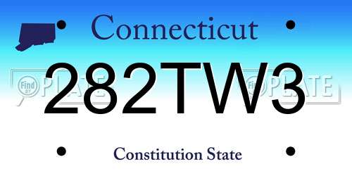 282TW3 Connecticut License Plate