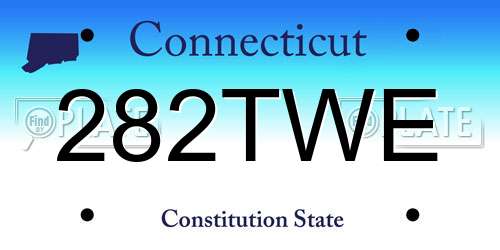 282TWE Connecticut License Plate