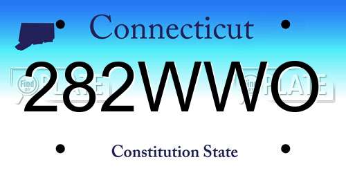 282WWO Connecticut License Plate