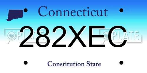 282XEC Connecticut License Plate