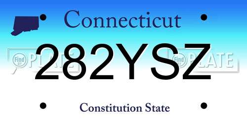 282YSZ Connecticut License Plate