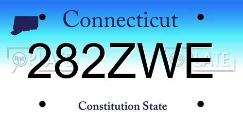 282ZWE Connecticut License Plate