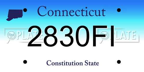 2830FI Connecticut License Plate