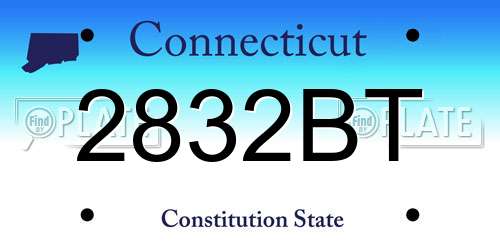 2832BT Connecticut License Plate