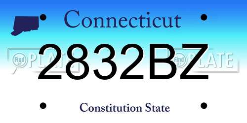 2832BZ Connecticut License Plate