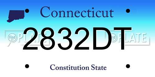 2832DT Connecticut License Plate