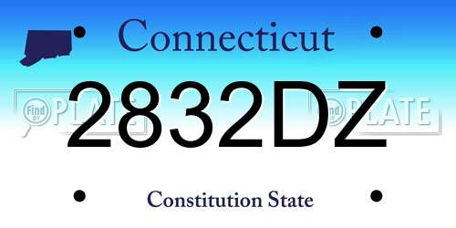 2832DZ Connecticut License Plate