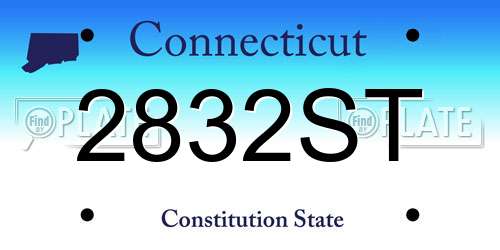 2832ST Connecticut License Plate