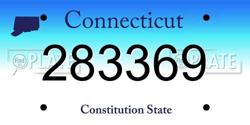 283369 Connecticut License Plate