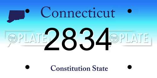 2834 Connecticut License Plate