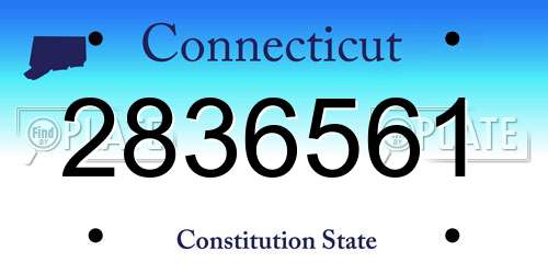 2836561 Connecticut License Plate