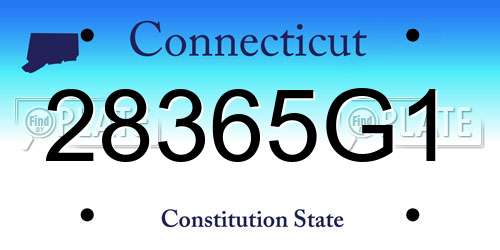 28365G1 Connecticut License Plate