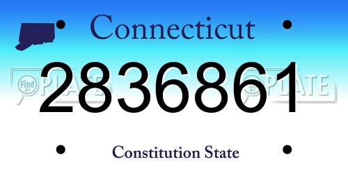 2836861 Connecticut License Plate